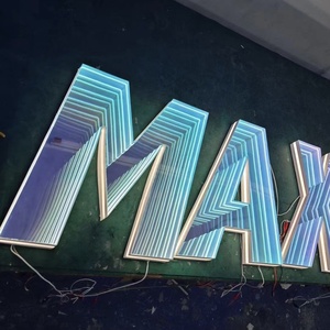 แก้วอะคริลิคคุณภาพสูง 3D LED ตัวอักษรกระจกกระจกอินฟินิตี้ป้ายพันชั้นกระจกสร้างสรรค์บ้านและร้านสวยงาม - Product Image 3