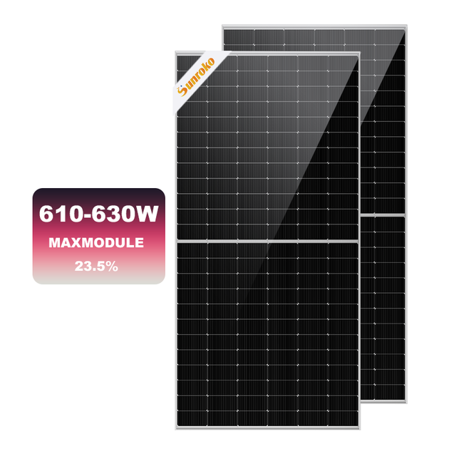 Top Performance Hjt Solar Panel 610W 620W 630W High Power Bifacial Monocrystalline Solar Panels