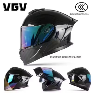 Casco Integral para Motocicleta con Logotipo Personalizado Estándar DOT <span class=keywords><strong>de</strong></span> Material ABS y Cubierta <span class=keywords><strong>de</strong></span> Doble Cara - Product Image 3