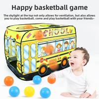 Nouvelle tente de jeu d'extérieur pliable pour enfants en forme de bus scolaire, avec porte enroulable, fermeture Velcro et support en barres d'acier, idéale pour l'été – Vente chaude