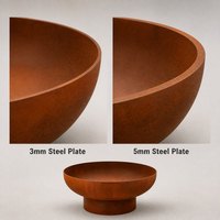 Brasero rond en acier Corten, foyer extérieur en acier patinable, foyer rustique pour patio, jardin, foyer à bois