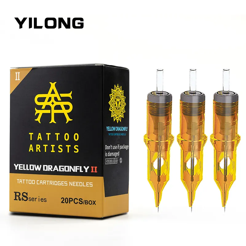 Yilong Yellow Dragonfly II Tattoo Needle Cartridges Needles Tattoo Factory Sales Professional Cartridge Tattoo