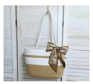 New Cotton Rope Storage <b>Basket</b> Wholesale Decorative Handheld Gift Small <b>Flower</b> Tote Bag Fashionable - Product Image 6