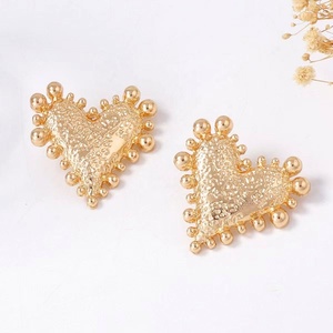 Pendientes de Botón de Acero Inoxidable de Moda, Resistentes al Agua, Chapados en Oro de 18K, con Textura de Martillo, Geométricos, Ojo de Diablo, para Mujer, para Fiesta - Product Image 1