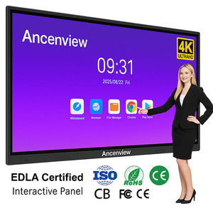 ไวท์บอร์ดอินเทอร์แอคทีฟความละเอียดสูง 4K ขนาด 100 นิ้ว 40 จุดสัมผัส พร้อมระบบ Android และ Windows สำหรับการประชุมหรือการสอน - Product Image 1