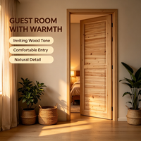 Unfinished Solid Fir Wood Door Raw Timber for Commercial Building Interior Decoration