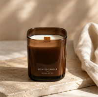 Bougie parfumée de luxe, exclusive, de haute qualité, en céramique moderne, sur le thème de la mer, en pot de 11 onces, marque privée.