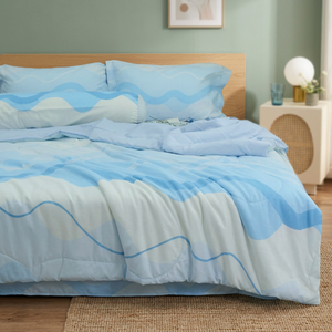 Parure de lit 4 pièces moderne en microfibre douce pour hôtel, imprimée, taille simple, drap-housse toutes saisons anti-allergie, vente en gros - Product Image 2