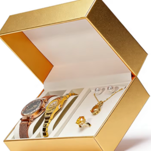 Boîte à montre rectangulaire de protection en cuir PU à rabat pour coffret cadeau de montre, collier et bague - Offre Spéciale - Product Image 1