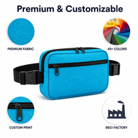 Sac banane personnalisé avec logo sur mesure, vente en gros, sac de ceinture en polyester, fabricant OEM, étanche