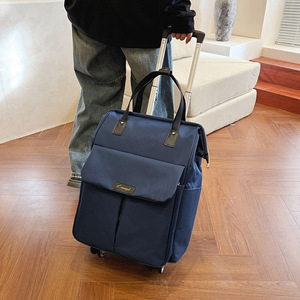 Wholesale Oxford Zipper Durable Spinner Wheel Pull Handle <b>Backpack</b> Large Capacity Carry Travel <b>Convertible</b> Student Luggage Short - Product Image 5