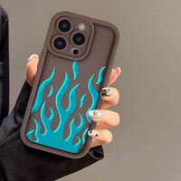 Coques de téléphone antichoc à effet flamme bleue pour iPhone 17 Air 16 15 Plus Pro Max 14 13 12 11 X – Housse de protection personnalisable avec image et logo