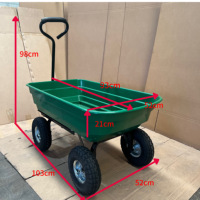 Chariot de jardin polyvalent à benne basculante, remorque de 75 litres, grande brouette basculante