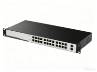 Switch PoE Gigabit de 24 Puertos Sin Administración con 2 Puertos SFP de Enlace Ascendente para Cámaras IP, Compatible con Personalización OEM/ODM, Control de Flujo/QoS