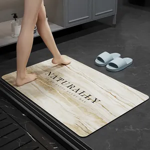 厂家定制尺寸蓝色浴室垫吸水地毯防滑吸收硅藻泥柔软地板浴垫