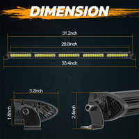 Support de fixation pour barre lumineuse marine 30 pouces, barre LED simple rangée 135W, barre LED de pare-chocs, barre LED marine pour les meilleurs accessoires de bateau