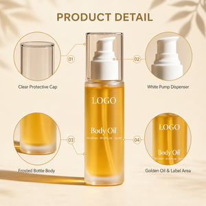 Aceite Corporal Botánico Natural HKH, Aceite Esencial Hidratante y Reafirmante para el Cuidado de la Piel, Marca Privada, Logotipo Personalizado, Fabricante OEM, Suministro al por Mayor - Product Image 4