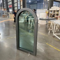 Ventanas de Aluminio y Vidrio de Alto Rendimiento para el Hogar, Ventanas Arqueadas de Aluminio con Doble Acristalamiento Insonorizadas