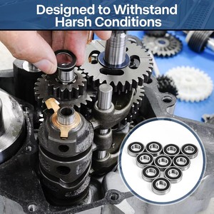 ตลับลูกปืนร่องลึกทำจากสเตนเลสสตีล R4 2RS R10 R8อุณหภูมิสูงและเสียงเบาสำหรับเครื่องจักร - Product Image 5