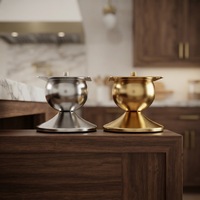 Pieds de meubles en métal brossé de style Mid-Century en forme de verre à vin pour canapé, table basse, meuble TV, armoire – Kit de quincaillerie de support