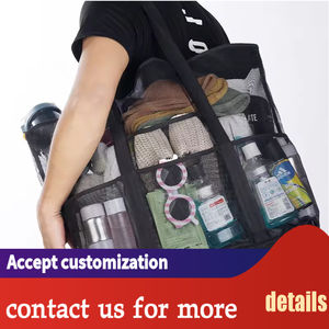 Оптовая продажа, нейлоновая пляжная сумка с логотипом под заказ, прочная семейная дорожная сумка с песком большой вместимости, женская летняя пляжная сумка с надписью - Product Image 4