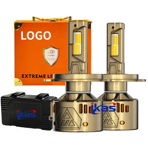 Kits de phares de voiture LED IKAS Factory Super Brightness 200W 400W, puces LED 5080, 3 cuivre <span class=keywords><strong>rouge</strong></span>, ampoules LED de voiture H4 H19, phares - Product Image 1