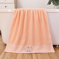Factory Best-selling Luxurious Cotton Woven Floral Embroidery Soft-touch Absorbent and Durable Bath Towel Set for Home Use