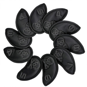 Venta al por mayor: Juego <span class=keywords><strong>de</strong></span> 10 fundas protectoras <span class=keywords><strong>de</strong></span> cuero PU impermeables con diseño <span class=keywords><strong>de</strong></span> calavera para palos <span class=keywords><strong>de</strong></span> <span class=keywords><strong>golf</strong></span>, directamente <span class=keywords><strong>de</strong></span> fábrica, personalizables. - Product Image 1