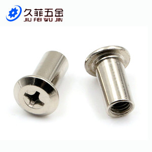 Tornillo para Muebles Jiu Fei Wu Jin M6 M8, Tuerca de Sujeción Hexagonal de Cabeza Plana, Niquelado, Acero al Carbono Grado 4.8, para Madera - Product Image 2