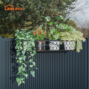 Cesti Sospesi Moderni Semplici <span class=keywords><strong>in</strong></span> <span class=keywords><strong>Ferro</strong></span> Cromato JHR con Supporto <span class=keywords><strong>da</strong></span> Ringhiera per Vasi <span class=keywords><strong>da</strong></span> Fiori Decorazione Giardino Esterno - Product Image 2