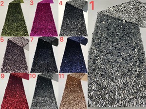 Blinglace Big Size <strong>Sequins</strong> Luxury Beautiful <strong>Mesh</strong> Green <strong>Sequins</strong> Embroidery Custom Supplier Beaded Lace Fabrics for Party Dress - Product Image 4