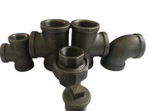 JIANZHI Equal Gi Plumbing Material Galvanized Pipe Fitting NPT Threaded Malleable Iron Male Female Black