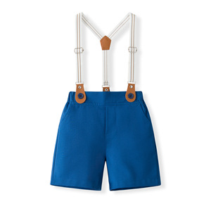 Ensemble de vêtements d'été pour garçons imprimés de dessins animés Ensemble de vêtements pour enfants Chemise à manches courtes Short à bretelles Ensemble deux pièces - Product Image 6