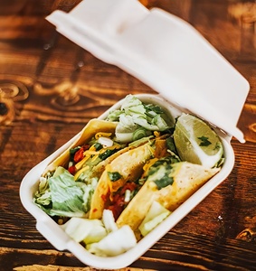 Boîtes alimentaires jetables en carton à clapet, contenants rectangulaires en pulpe pour tacos et repas à emporter - Product Image 6