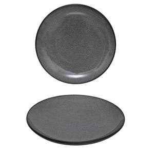 Plaque plate modèle DIANA en céramique gris/noir DIAM. 27CM H 3.5CM - Product Image 1