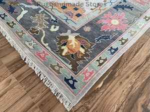 Alfombras de lana con mechones a mano modernas de calidad genuina hechas a mano, tamaño personalizado y patrón Floral de Color para decoración de suelo de espacio de habitación - Product Image 3