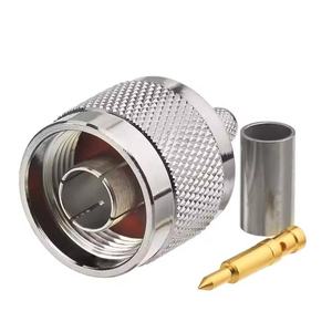 Conector Macho Tipo N para LMR400 / LMR400UF / LOW400 / RG8U / RG213 - Conector de Crimpado con Pin Fijado - Product Image 1