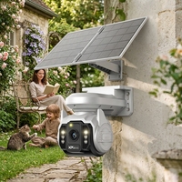Caméra de sécurité solaire 4G OEM, dôme AOV extérieur, audio bidirectionnel, vision nocturne, conception à 6 lampes, capteur CMOS, IP66, 4MP, WiFi, Cloud, carte