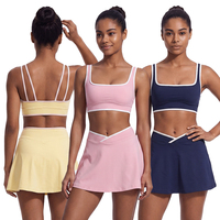 Ensemble de sport 2 pièces respirant pour femme avec leggings de sécurité, idéal pour le tennis, la gym et les activités de plein air – Nouvelle collection en gros
