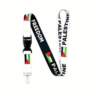 Manufacturer Promotional Bulk Printed Sublimation Logo Custom Palestine <b>Lanyard</b> With Set Item - Product Image 5