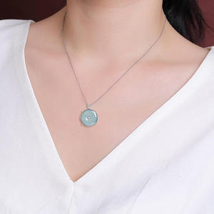 หยกธรรมชาติหยกเจไดต์ปิงอัน บัคเคิลจี้เงิน S925 ฝังเงินแฟชั่นหญิง D989 - Product Image 4