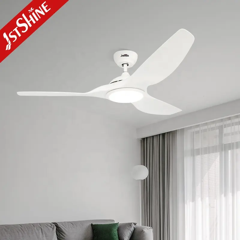 1stshine ceiling fan factory sale popular low noise white abs blade remote ceiling fan with led light