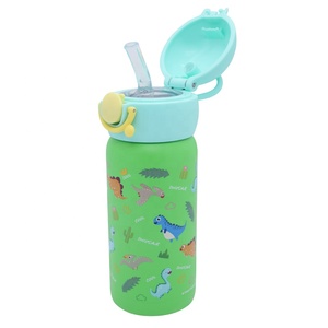 Gobelet isotherme pour enfants PINKAH Dinosaur 350 ml (12 oz) en acier inoxydable à double paroi, bouteille d'eau avec paille pour enfants et bébés avec poignée souple - Product Image 2