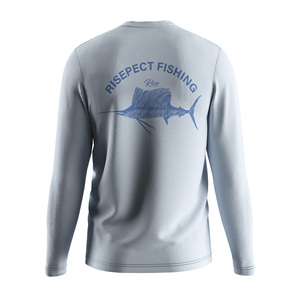 T-shirt graphique de protection UV pour hommes en nylon et élasthanne extensible 4 directions avec logo sérigraphié – Vêtements de pêche professionnels en gros - Product Image 4