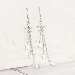 Trendy Bling Pentagram Pendant Tassel <strong>Earrings</strong> for Women <strong>Girls</strong> Jewelry Valentine'<strong>s</strong> Day Gift - Product Image 2