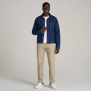 Veste en jean décontractée bleu clair pour homme avec col en fourrure élégant et 2 poches poitrine Nouveau design au meilleur prix - Product Image 1