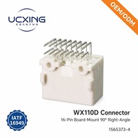 1565373-4 WX-110D Connecteur adaptateur automobile à 16 broches mâle en alliage de cuivre, angle droit 90 degrés, pas de 2,2 mm, 2,5 A, 12 V, PBT