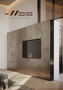 Gabinete de partición de entrada de madera maciza Diseño de puerta opuesta Gabinete de pantalla de sala de estar moderno Muebles ecológicos impermeables - Product Image 3