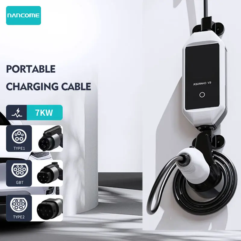 nancome Cheapest 7kw 32a Level 2 Mobile ac ev car price electric chargers portable power Charging station Manufacturer