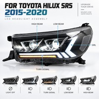 Phares LED en gros PCS-H27 pour Toyota Hilux Rocco 2015-2021, boîtier noir, clignotants séquentiels, lampe avant haute performance